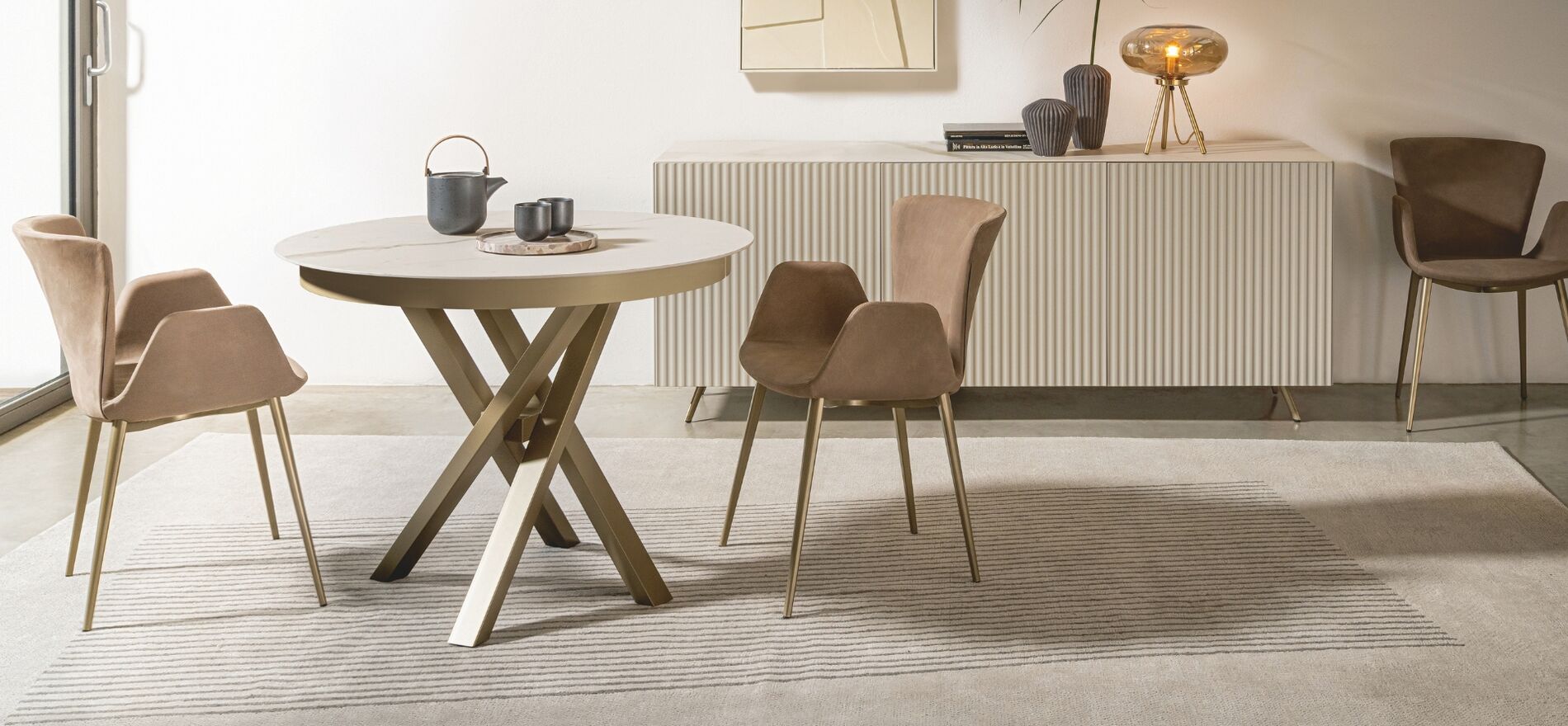 Sedia con braccioli elegante - Giada, Riflessi