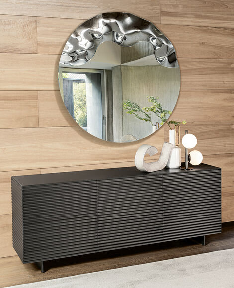 specchio di design rotondo tridimensionale